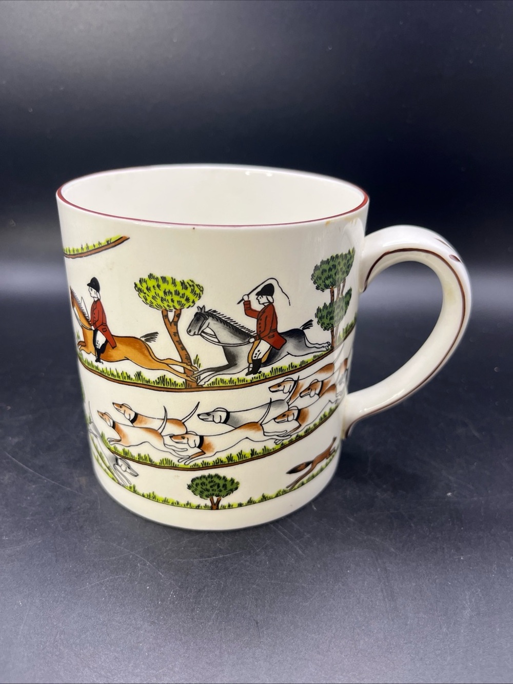 Vintage Crown Staffordshire "Hunt Scene" Jumbo Mug